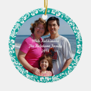 En Céramique Ornement hawaïen turquoise de photo de Noël de