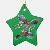 En Céramique Ornement holly européen (Gauche)