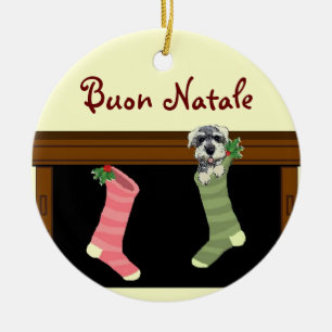 En Céramique Ornement italien de Noël de Buon Natale