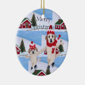 En Céramique Ornement jaune de Labrador de Noël (Droite)