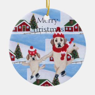En Céramique Ornement jaune de Labrador de Noël