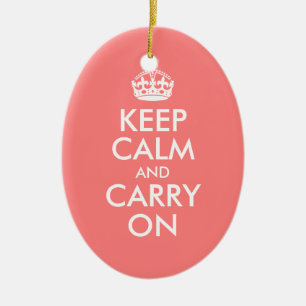 En Céramique Ornement « Keep Calm and Carry On »