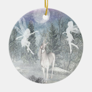 En Céramique Ornement magique de Noël de Fae de licorne