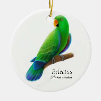 En Céramique Ornement masculin de perroquet d'Eclectus