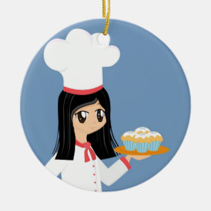 En Céramique Ornement mignon de fille de Baker