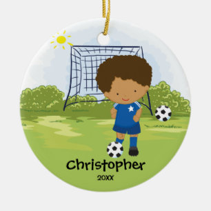 En Céramique Ornement mignon de Noël de sport de footballeur