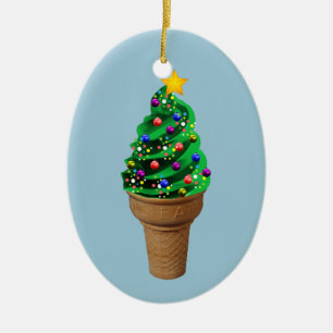 En Céramique Ornement moderne de Noël d'arbre mignon de crème