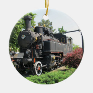 En Céramique Ornement noir de train de machine à vapeur