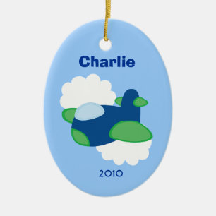 En Céramique Ornement nommé personnalisé par AVION d'arbre de