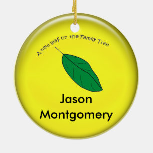 En Céramique Ornement - Nouvelle feuille sur arbre généalogique