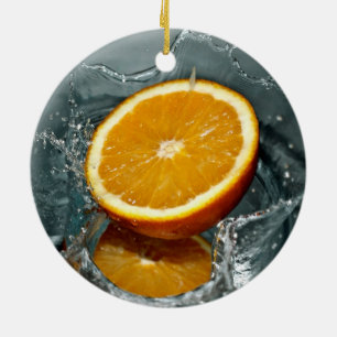 En Céramique Ornement Orange Splash