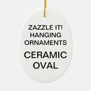 En Céramique Ornement ovale d'arbre de Noël de porcelaine fait