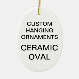 En Céramique Ornement ovale d'arbre de Noël de porcelaine fait