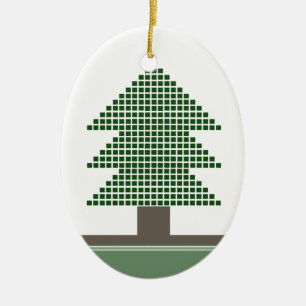 En Céramique Ornement ovale de l'arbre de Noël