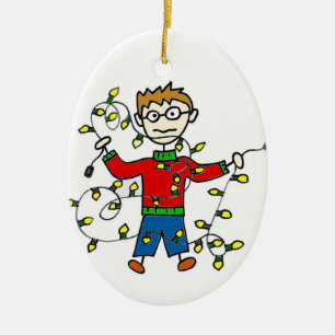 En Céramique Ornement personnalisable embrouillé de lumières 