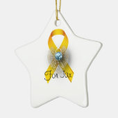 En Céramique Ornement personnalisé de cancer d'enfance de forme (Gauche)