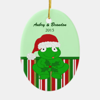 En Céramique Ornement personnalisé de grenouille de Noël