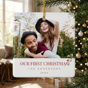 En Céramique Ornement personnalisé de notre premier Noël pour c