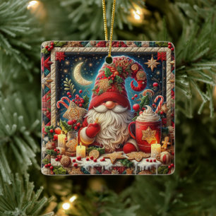 En Céramique Ornement personnalisé Délices de Gnome de Noël