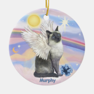 En Céramique Ornement PERSONNALISÉ "Murphy" (Siamois Blue Point