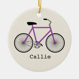 En Céramique Ornement personnalisé par bicyclette pourpre