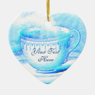 En Céramique Ornement personnalisé par tasse de thé d'aquarelle