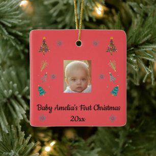 En Céramique Ornement personnalisé pour le premier Noël de bébé