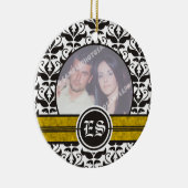 En Céramique Ornement photo mariage damassé noir et blanc (Droite)