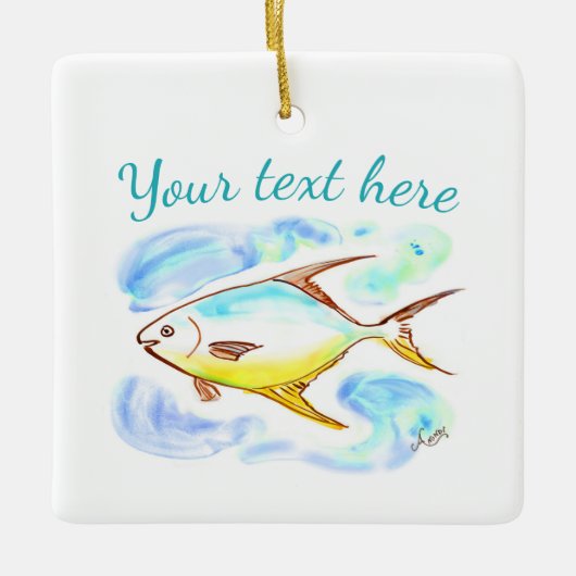 En Céramique Ornement Pompano (Devant)