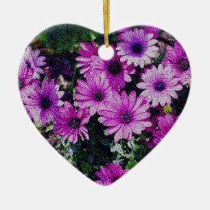 En Céramique Ornement pourpre d'art de fleur de marguerites