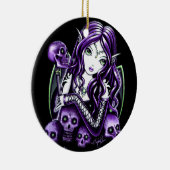 En Céramique Ornement pourpre de fée de crâne de "belladone" (Droite)