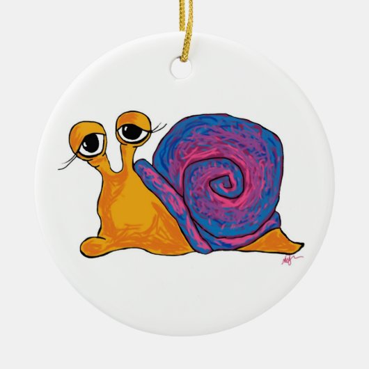 En Céramique Ornement rond de double escargot (Devant)