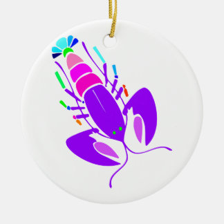 EN CÉRAMIQUE ORNEMENT ROND DE HOMARD POURPRE