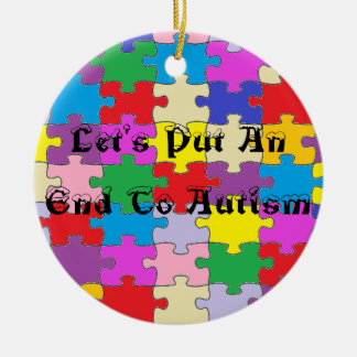 En Céramique Ornement rond de morceau de puzzle