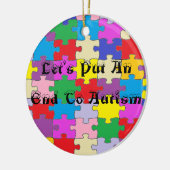 En Céramique Ornement rond de morceau de puzzle (Gauche)