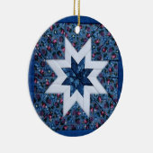 En Céramique ornement rond étoile bleue (Droite)