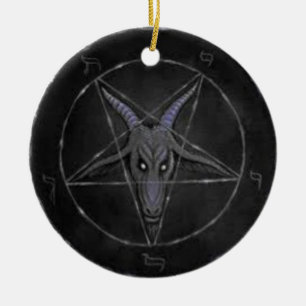 En Céramique Ornement rond noir et gris de Baphomet