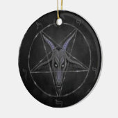 En Céramique Ornement rond noir et gris de Baphomet (Gauche)