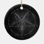 En Céramique Ornement rond noir et gris de Baphomet (Dos)