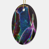 En Céramique Ornement Rose bleu psychédélique (Gauche)