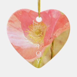 En Céramique Ornement rose de coeur de pavot d'Islande