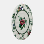 En Céramique Ornement rose de point de croix de Faux (Droite)