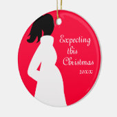 En Céramique Ornement rouge et blanc de grossesse (Gauche)