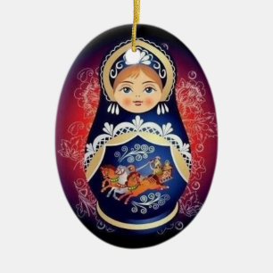 En Céramique Ornement russe de Noël de Babushka de poupée