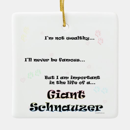 En Céramique Ornement Schnauzer géant (Devant)