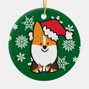 En Céramique Ornement tricolore   CorgiThings de corgi de