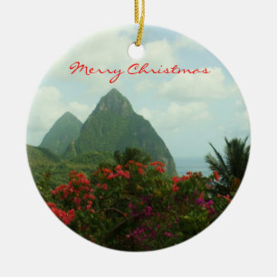 En Céramique Ornement tropical de Joyeux Noël de paradis