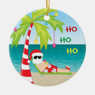 En Céramique Ornement tropical de Noël de palmier de Père No