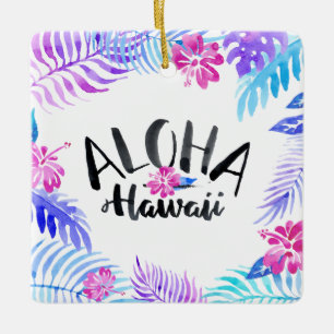 En Céramique Ornement tropical d'Hawaï   d'aquarelle Aloha