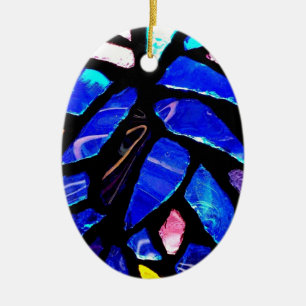 En Céramique Ornement "Verre Bleu"